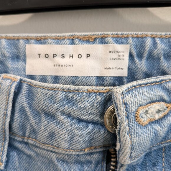 Topshop-Raw Hem Straight Leg Jeans-Size 27 - Picture 8 of 8